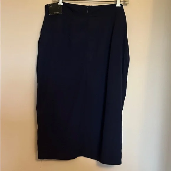 Banana Republic 100%.viscose navy skirt fixed wrap around new with tags size 12 - Picture 5 of 7